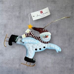 Vintage Home Interiors Metal Snowman Ornament - NWT